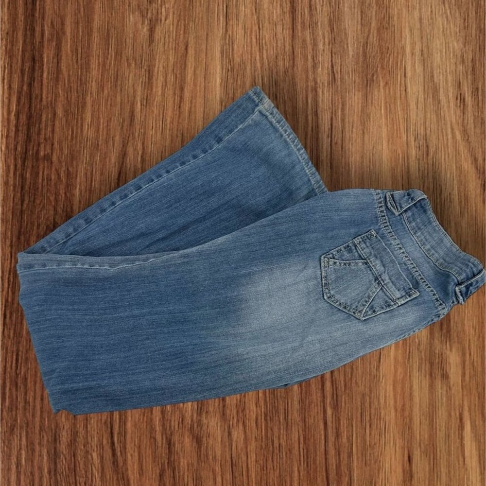 Decree Low Rise Flare Jeans Medium Blue Wash Stretch Size 5